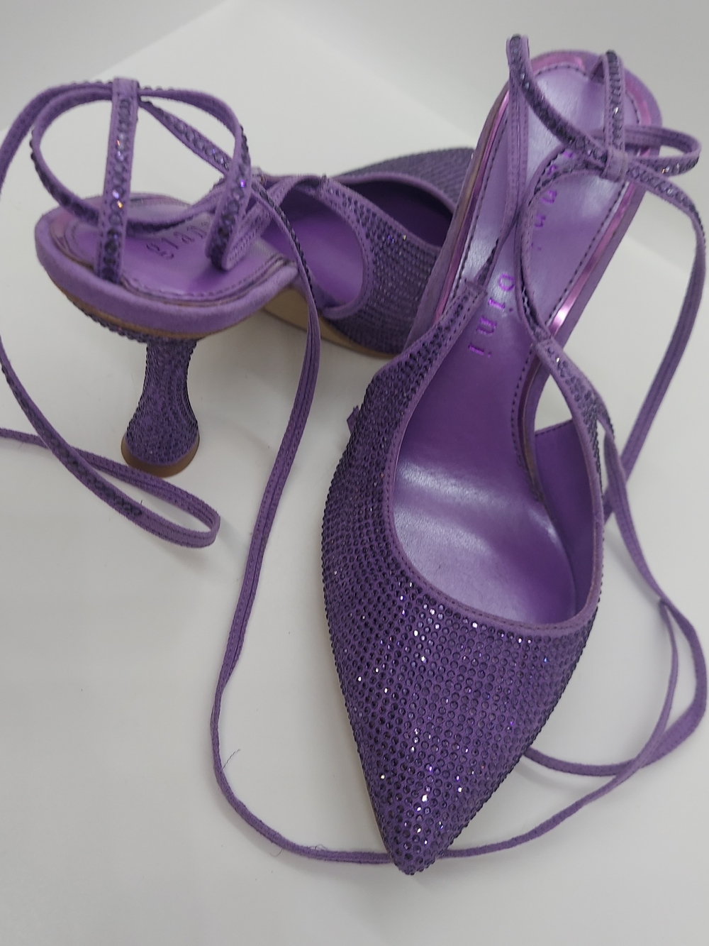 Fabulous Purple Crystal-Coated Magic Heels By Gianni Bini - Size US 7.5